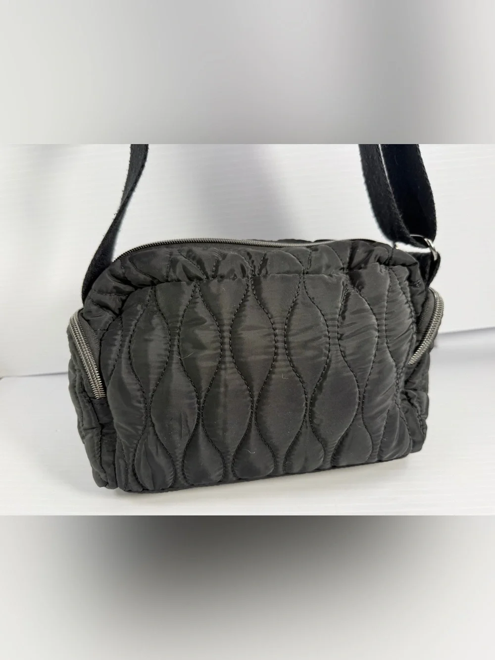 Quilted Crossbody Bag - Black